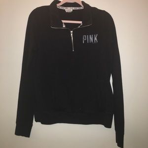 VS PINK quarter zip black pullover